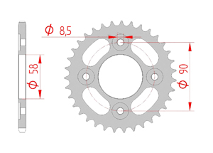 Kit chaine Acier HONDA ANF 125 WAVE