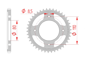 Kit chaine Acier HONDA 125 CBF 2009-2014