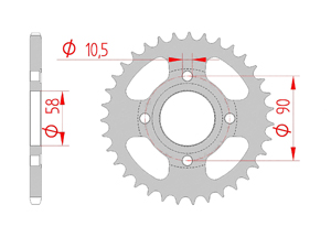 Kit chaine Acier HONDA NS 125 R 1985-1990