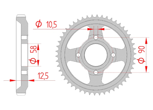 Kit chaine Acier HON NX 125 TRANSCITY 1989-1999