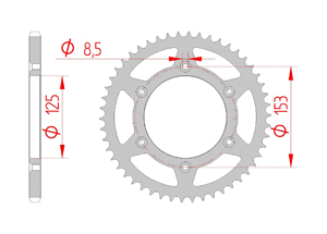 Kit chaine Acier HONDA CR 125 R 1987-1996