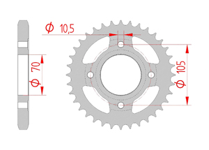 Kit chaine Acier HONDA CB 350 F FOUR 1972-1976