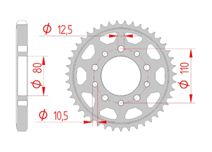 Kit chaine Acier HONDA CBX 400 F2 1982-1983