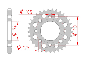 Kit chaine Acier HONDA CB 450 T