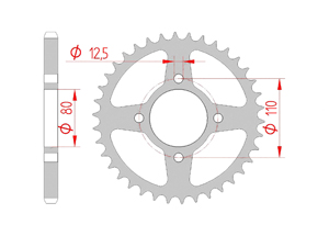 Kit chaine Acier HONDA CB 750 F2-K7 1977-1978