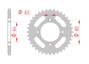 Kit chaine Acier YAMAHA 50 BOP