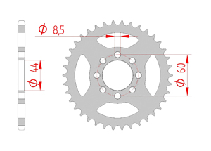 Kit chaine Acier YAMAHA YSR 50