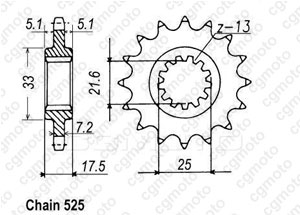 Pignon Cb500 R/Y 94-00