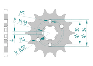 Kit chaine Acier YAMAHA TT 125 R BIG WHEELS 00-01