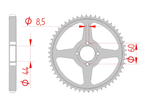 Kit chaine Acier YAMAHA TT 125 R BIG WHEELS 00-01