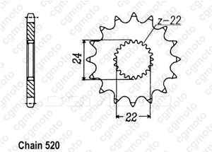 Kit chaine Aprilia 125 F40