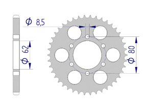 AFAM Couronne Alu #428 YAMAHA