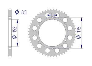 AFAM Couronne Alu #520 YAMAHA