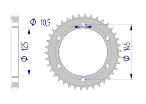 AFAM Couronne Alu #530 YAMAHA