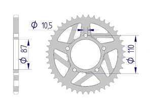 AFAM Couronne Alu #520 SUZUKI S , SUZUKI GSX-R