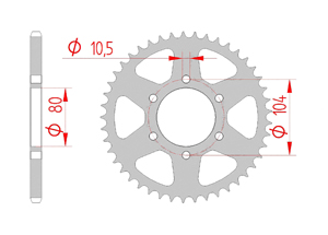 Couronne Acier Pas 520 kawasaki