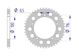 NB Couronne Alu #420 KAWASAKI, SUZUKI