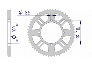 AFAM Couronne Alu #420 KAWASAKI KX 80 86 – 87