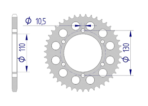 AFAM Couronne Alu #520 KAWASAKI GPX 250 86 – 87