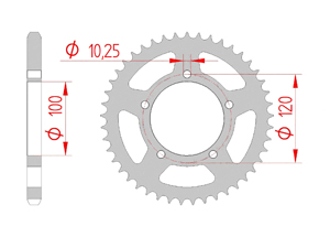 Couronne Acier Pas 525 aprilia