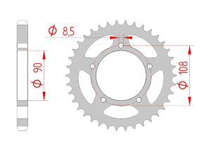 Couronne Acier Pas 530 ducati