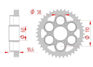 Couronne Acier Pas 530 ducati