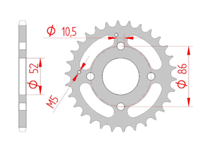 Couronne Acier Pas 520 kymco