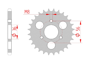 Couronne Acier Pas 428 kymco