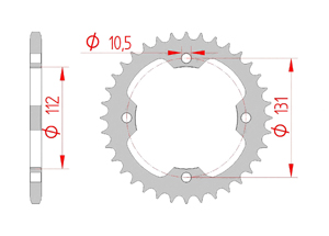 Couronne Acier Pas 520 kymco