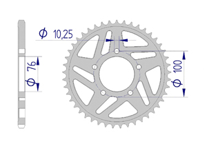 AFAM Couronne Alu #520 R1 SP 06 YAMAHA YZF 1000