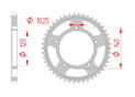 Couronne Acier Pas 525 kawasaki