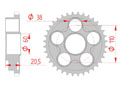 Couronne Acier Pas 525 ducati