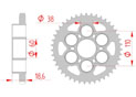 Couronne Acier Pas 525 ducati